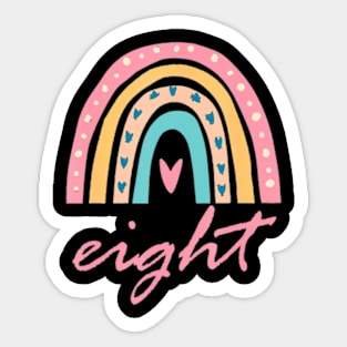 Eight Year Old Rainbow 8Th Birthday Gifts For Girls 8 Bday Sticker